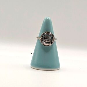 Vintage silver and hematite ring size 6.25